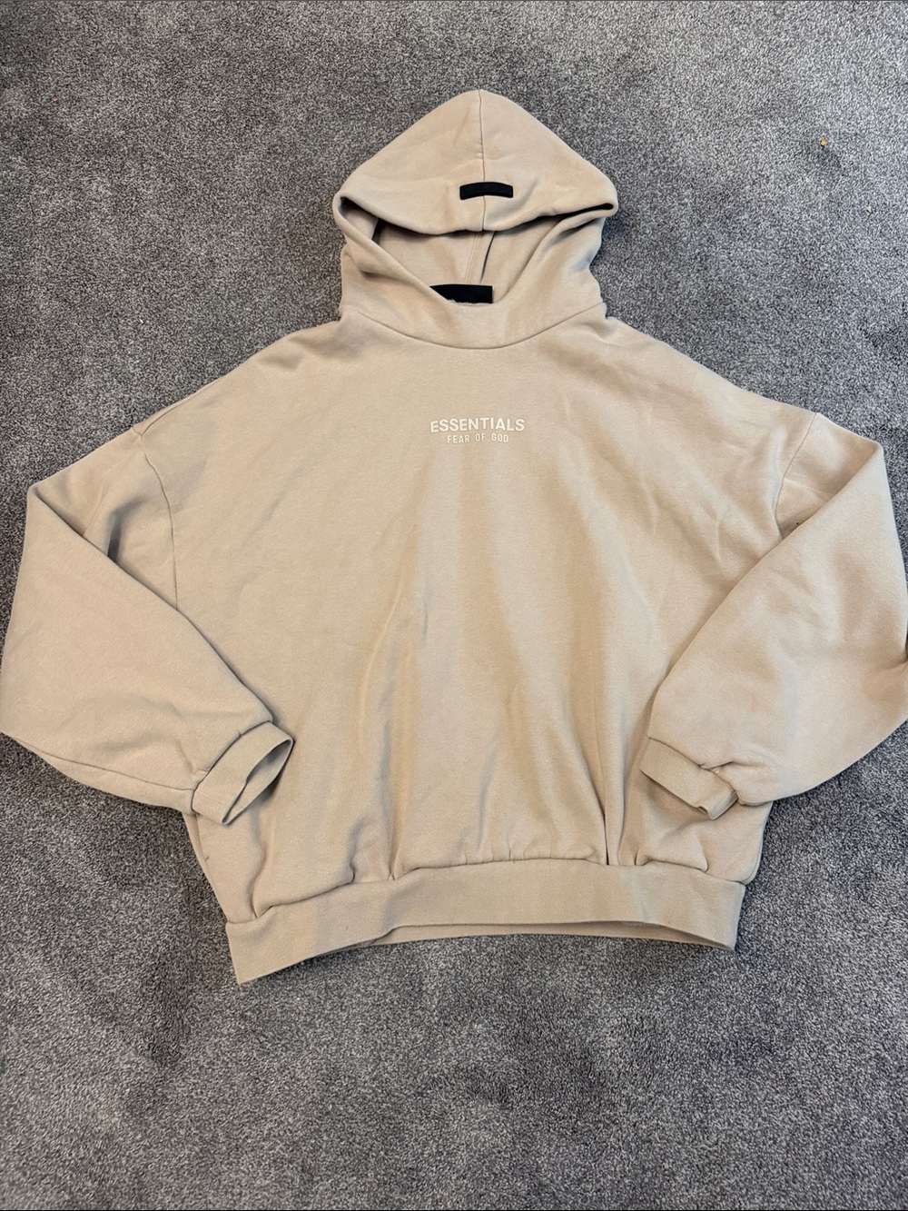 Essentials Men's FEAR OF GOD Sand Beige Crewneck Hoodie With Pockets